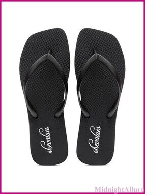 Square Toe Flip Flops with Yoga Mat Footbed Comfortable Slip On Sandals for